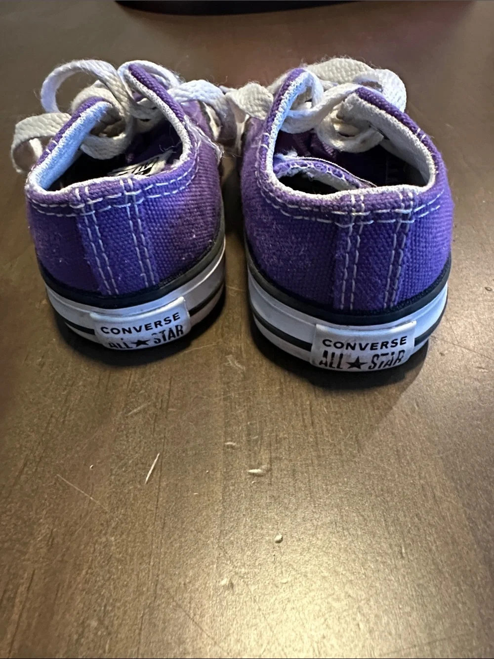 Converse Kids Purple and White Low-Top Sneakers